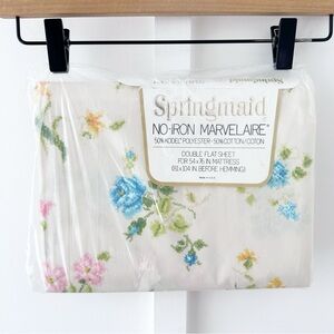 VINTAGE SPRINGMAID floral full sheet set